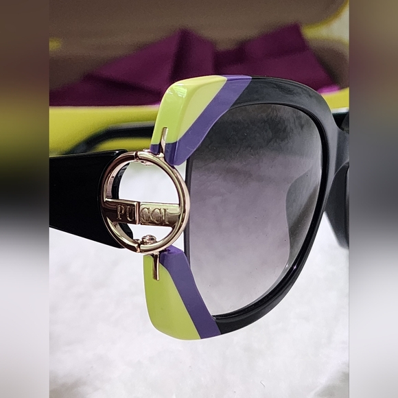 Emilio Pucci Black and Purple Sunglasses - Picture 5 of 10